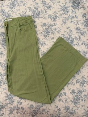 Emory Park Moss Green Linen Pants Size Small